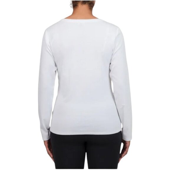 NEW United Colors of Benetton Long Sleeve Supima Cotton Tee | White - Picture 2 of 6
